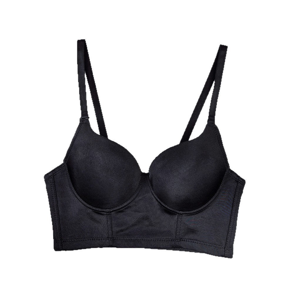 Minimalist Triangle-Cup Backless Bra Top with Built-In Pads