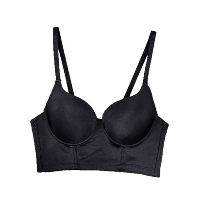 Minimalist Triangle-Cup Backless Bra Top with Built-In Pads